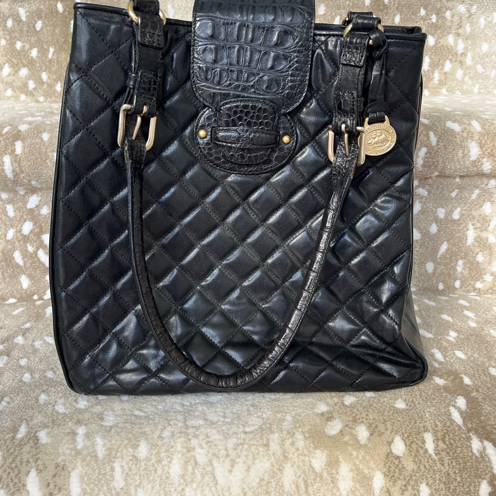 Brahmin Black Quilted Shoulder Bag